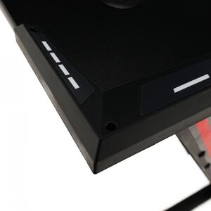 Birou, măsuţă gaming, masă PC cu LED, roşu şi negru, 140 cm - TP292744