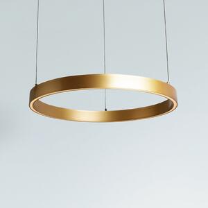 Searchlight Lampă suspendată LED Layla, aurie, Ø 64 cm CCT, cu înălțime reglabilă, reglabil, Auriu / Alamă, Camera de zi / sufragerie, Metal, Modern