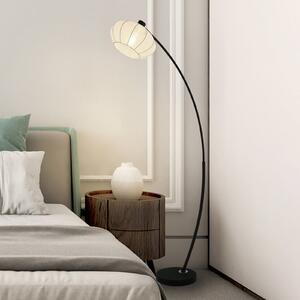 Searchlight Lampadar Radiant, negru/alb, înălțime 156 cm, metal/țesătură, Negru, Camera de zi / sufragerie, Metal