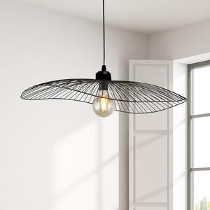 Searchlight Lampă suspendată Wave, negru, Ø 71 cm, metal, reglabil, Negru, Camera de zi / sufragerie, Metal