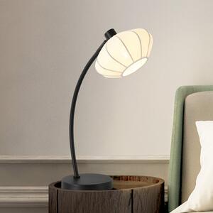 Searchlight Lampa de masă Radiant, negru/alb, înălțime 48 cm, metal/țesătură, Negru, Camera de zi / sufragerie, Metal