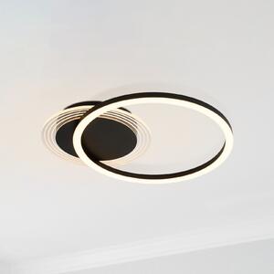 Searchlight Plafonieră LED Contour, negru mat, lungime 40 cm, fier/acril, reglabil, Negru, Camera de zi / sufragerie, Metal, Modern