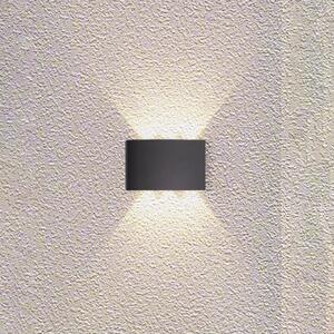 Searchlight Lampă de perete pentru exterior cu LED Shadows, lățime 18 cm, negru, metal, Negru, Aluminiu, Modern, Perete unghiular