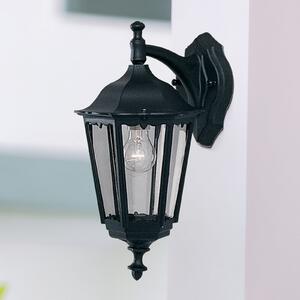 Searchlight Lampa de exterior Alex, înălțime 44 cm, negru/transparent, metal/sticlă, Negru, Aluminiu, Antichitate, Felinar