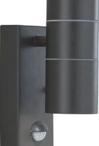 Searchlight Lampă de exterior Metro, negru, înălțime 21 cm, senzor, cu 2 becuri, Negru, Oțel inoxidabil, Modern
