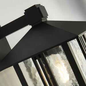 Searchlight Lampă de exterior Venice, negru, înălțime 36 cm, metal/sticlă, reglabil, Negru, Aluminiu, Soclu de perete jos