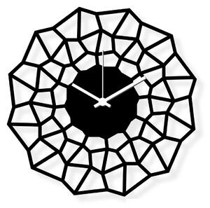 Ceas de perete de dimensiuni medii, sticlă acrilică neagră 30x30 cm - Flake | DSGN
