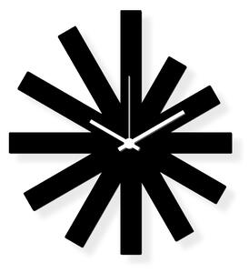 Ceas de perete de dimensiuni medii, sticlă acrilică neagră 40x30 cm - Black Star | DSGN