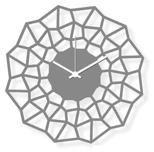 Ceas de perete de dimensiuni medii, sticlă acrilică gri 30x30 cm - Flake | DSGN