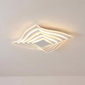 Lindby plafonieră LED Rebeka, 47x47cm, CCT, telecomandă, reglabil, Alb, Camera de zi / sufragerie, Metal, Modern
