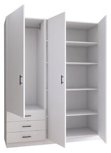 Dulap cu 3 usi si 3 sertare H200 x A52 x L120 cm, Pal 18mm, Culoare Alb