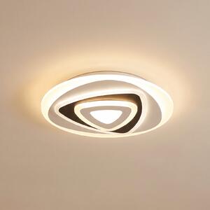 Lindby plafonieră LED Rebeka, Ø 50 cm, CCT, telecomandă, reglabil, Negru, Camera de zi / sufragerie, Plastic, Modern
