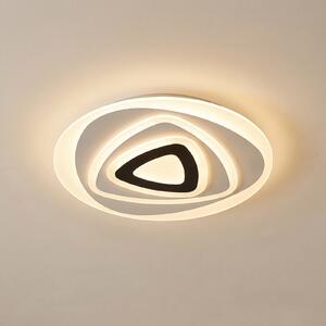 Lindby Plafonieră LED Rebeka, Ø 70 cm, CCT, telecomandă, reglabil, Alb, Camera de zi / sufragerie, Plastic, Modern