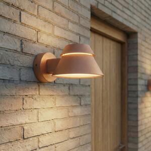 Lucande Lampa de perete pentru exterior cu LED Moena, maro, metal, IP44, Maro / Rugină, Aluminiu, Modern