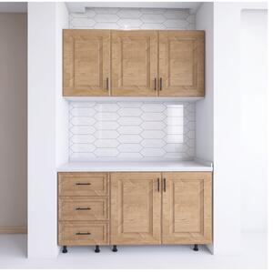 Bucatarie Fronturi MDF 120 cm, Culoare Nuc, Pal 18mm, Blat Termorezistent 2,8 cm