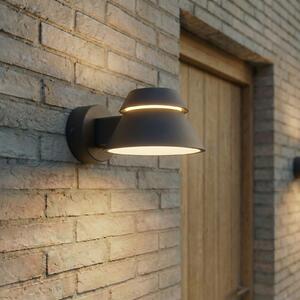 Lucande Lampa de perete pentru exterior cu LED Moena, negru, metal, IP44, Negru, Aluminiu, Modern
