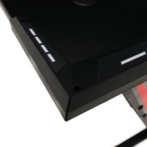 KONDELA Masă de joc / masă pentru computer, cu iluminare LED RGB, negru / roşu, MACKENZIE 140cm