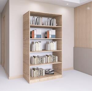 Biblioteca cu 4 rafturi , H200 x A30 x L80 cm, Culoare Sonoma, Pal 18mm