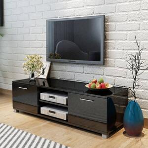 Comoda TV, negru extralucios, 120 x 40,3 x 34,7 cm - V243042V