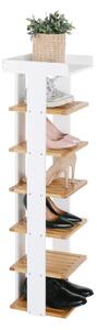 Raft de pantofi cu 7 etajere, alb natural, DEKLAN - Resigilat - Livrare rapida Alb