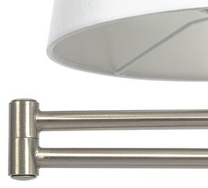 Lampă de masă din oțel cu umbră albă și braț reglabil - Ladas