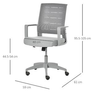 Vinsetto Scaun ergonomic birou, 59x61x95.5-105cm, gri | Aosom Ro