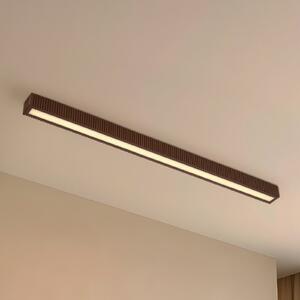 Lucande plafonieră LED Emara, lemn închis, stejar, dimabil, reglabil, Lemn, Camera de zi / sufragerie, Lemn, Design