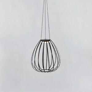 Markslöjd Lampă suspendată LED solară Ovia, Ø 42 cm, negru, IP44, dimabil, reglabil, Negru, Metal, Scandinavă