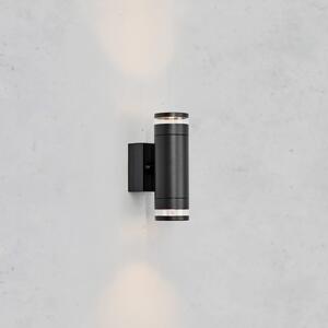 Markslöjd Aplică LED pentru exterior Luno, negru, 2 becuri, IP65, dimabil., reglabil, Negru, Aluminiu, Scandinavă