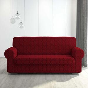 Husa elastica pentru canapea 3 locuri, fara volanas, model Jacquard, Bordo