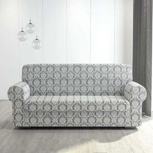 Husa elastica pentru canapea 3 locuri, fara volanas, model Jacquard, Alb