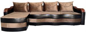 Coltar Extensibil Simona, 300X145X70 Cm, Velvet Maro, Wenge