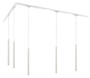 Sistem de iluminat cu șină modern cu 5 lumini suspendate albe monofazate - Iconic Frini
