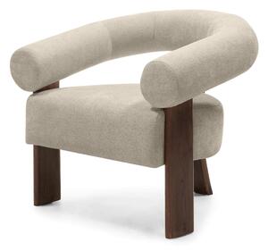 Fotoliu design bej KOKEI ALIA, decor nuc Alia 18