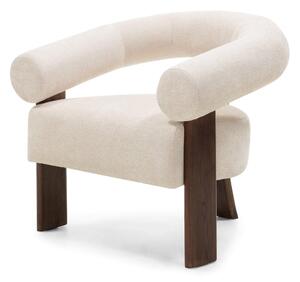 Fotoliu design crem KOKEI ALIA, decor nuc Alia 03