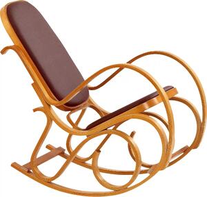 Balansoar MAX BIS PLUS, maro inchis/stejar auriu, piele ecologica/lemn