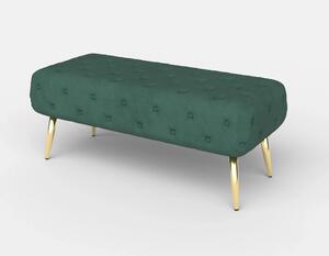 Bancheta ATHENA, stofa catifelata verde, 100x45x40 cm