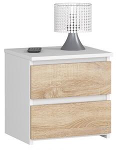 Noptieră Cleania CL2 (Alb + Stejar sonoma). Promo -15%. 1069510