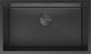 Chiuvetă Mexen Trixo, din oțel inoxidabil cu 1 cuvă, 750 x 440 mm, neagră, model fagure, 6415751000-70HC
