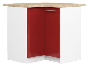 Dulap inferior de bucătărie de colț Ozara S90 90 (Alb + Roșu lucios). Promo -16%. 1071152