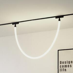 Lindby LED Lumaro, lungime 150cm, textil, 48V, reglabil, Alb, Camera de zi / sufragerie, Țesătură / Textil, Modern