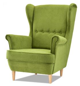 Fotoliu cu urechi Margis (verde + nuc). Promo -17%. 1136052