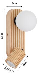 Brilagi - Aplică de perete cu spot MODERN WOOD 1xG9/5W/230V+1xGU10/8W lemn