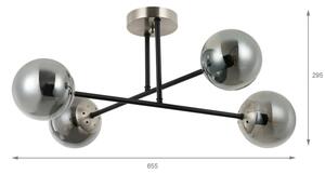 Brilagi - Lustra aplicată MALIVA 4xE14/15W/230V crom mat/fumuriu