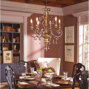 Quoizel QZ-MARQUETTE6-A - Candelabru suspendat pe lanț MARQUETTE 6xE14/60W/230V bronz