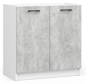 Dulap inferior de bucătărie Ozara S80ZL (alb + beton). Promo -15%. 1071077