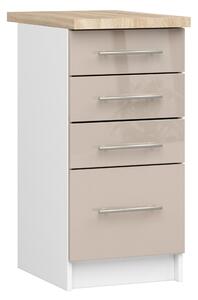 Dulap inferior de bucătărie Ozara S40 SZ4 (alb + cappuccino lucios). Promo -21%. 1071102