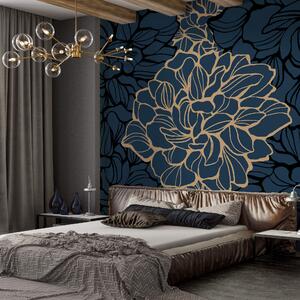 Fototapet Design floral îndrăzneț pe fundal închis, Fototapet textură, Fototapet populare, t00003 - Tapeko.ro