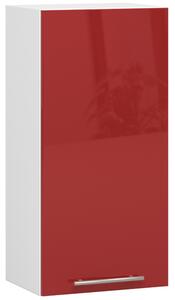 Dulap superior de bucătărie Ozara W40 H720 (alb + roșu lucios). Promo -12%. 1071187