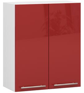 Dulap superior de bucătărie Ozara W60 H720 (alb + roșu lucios). Promo -17%. 1071199